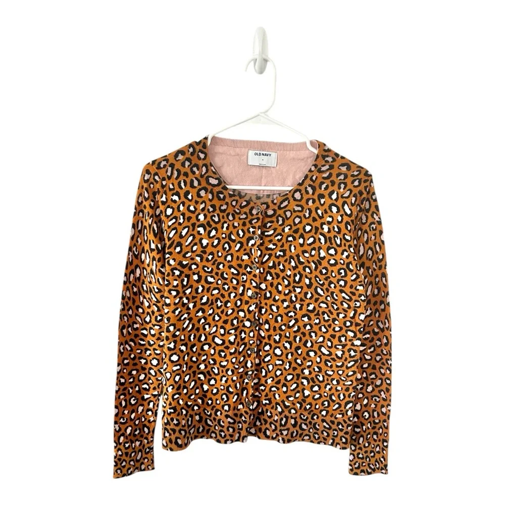 Old‎ Navy Printed Crewneck Cardigan Size Medium